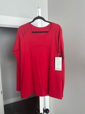 Lululemon Swiftly Tech Long Sleeve 2.0 NWT in Dark Red Size 18